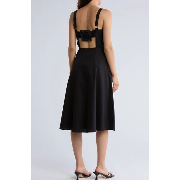NEW Hutch Tristan Fit & Flare Sundress Size XL Black Square Neck Open Back Tank - Picture 2 of 3